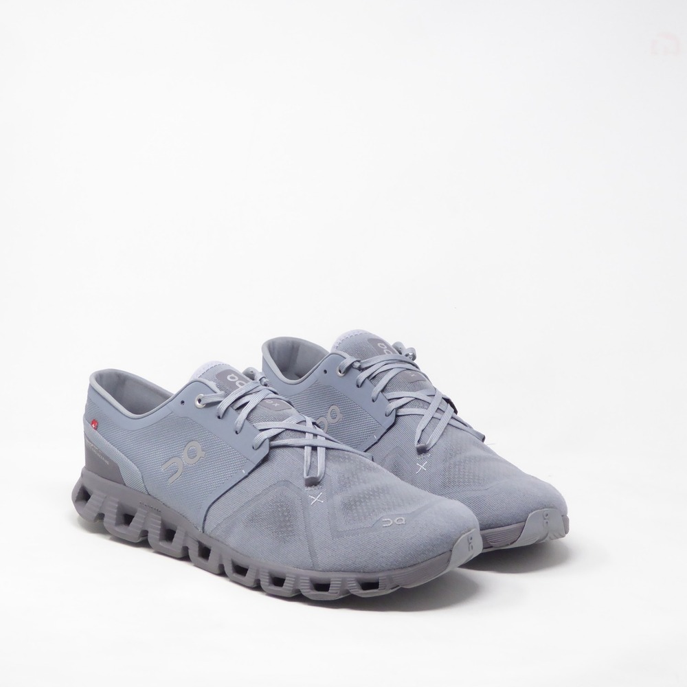 On Mens Cloud X 3 Running Shoes Sneakers Mist Rock Gray Lace Up Size 14